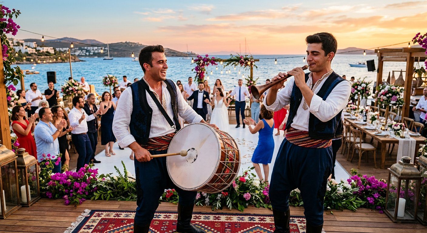Sahil töreninde davul zurna