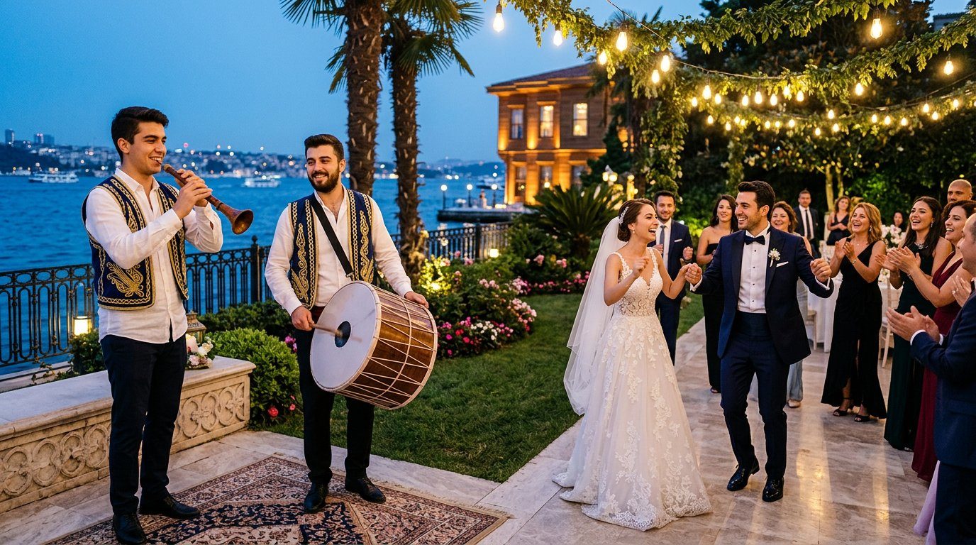 Yalı bahçe düğününde zurnacı